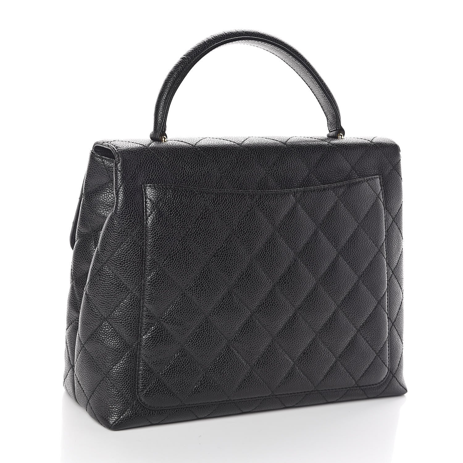 Chanel Caviar Quilted Jumbo Kelly Flap Black 3 of 10