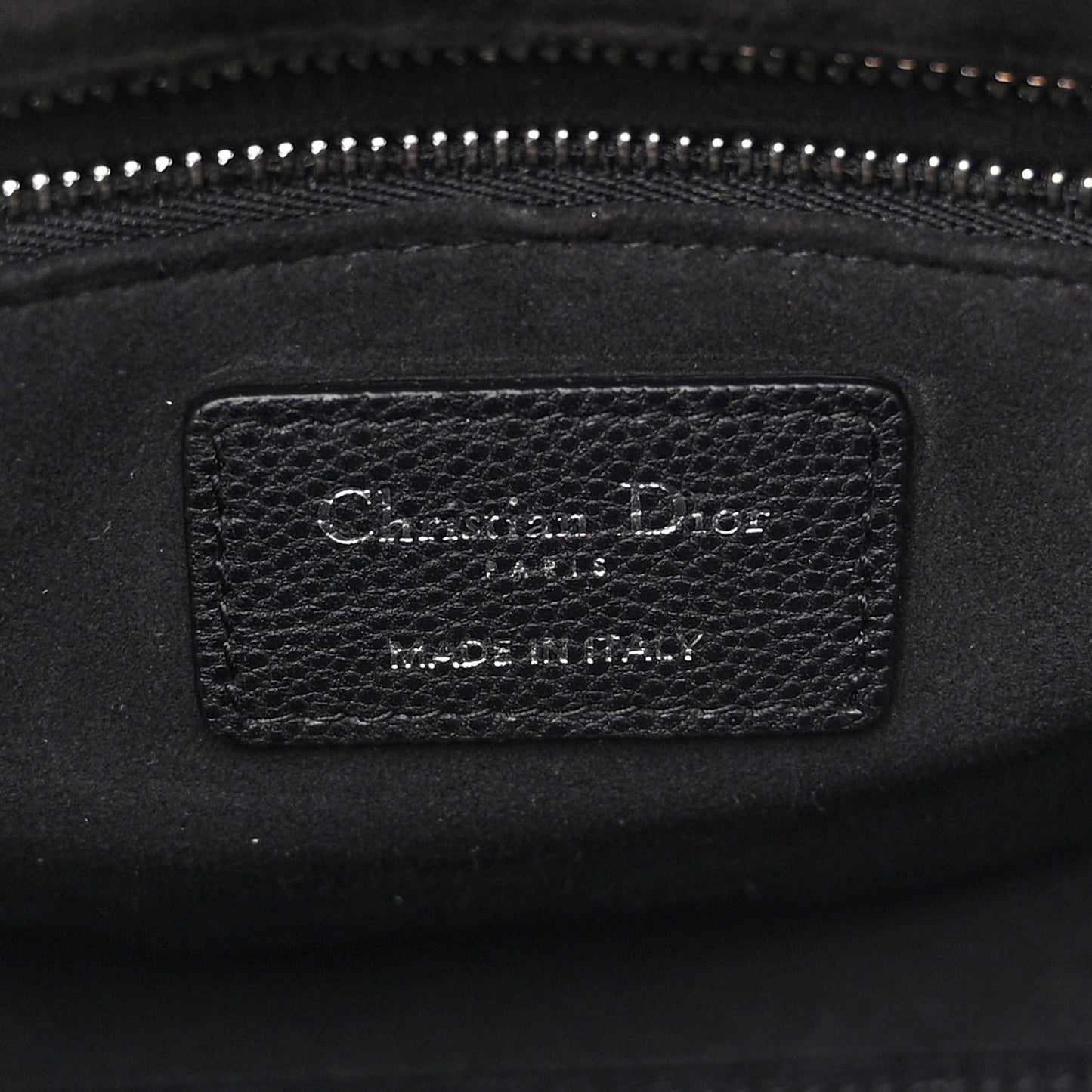 Grained Calfskin Cannage Medium Lady Dior Black