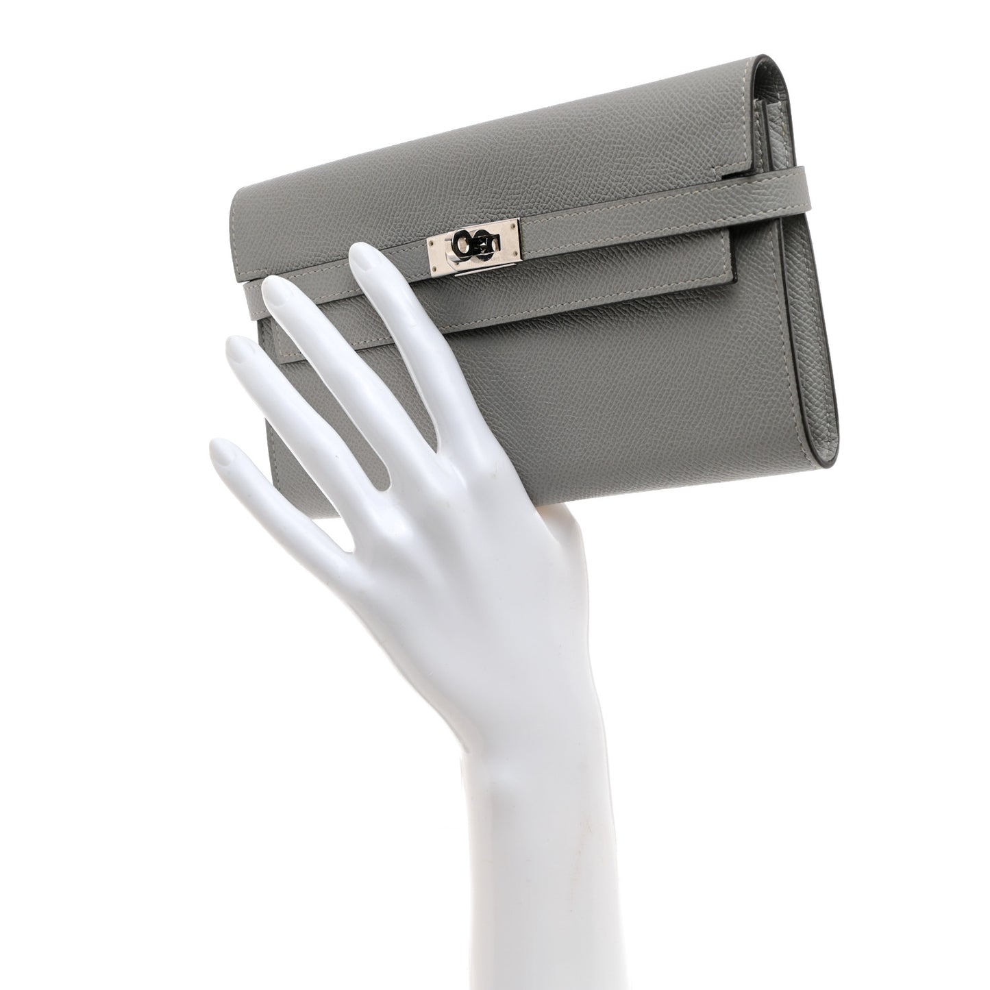 Epsom Kelly Longue Wallet Gris Mouette