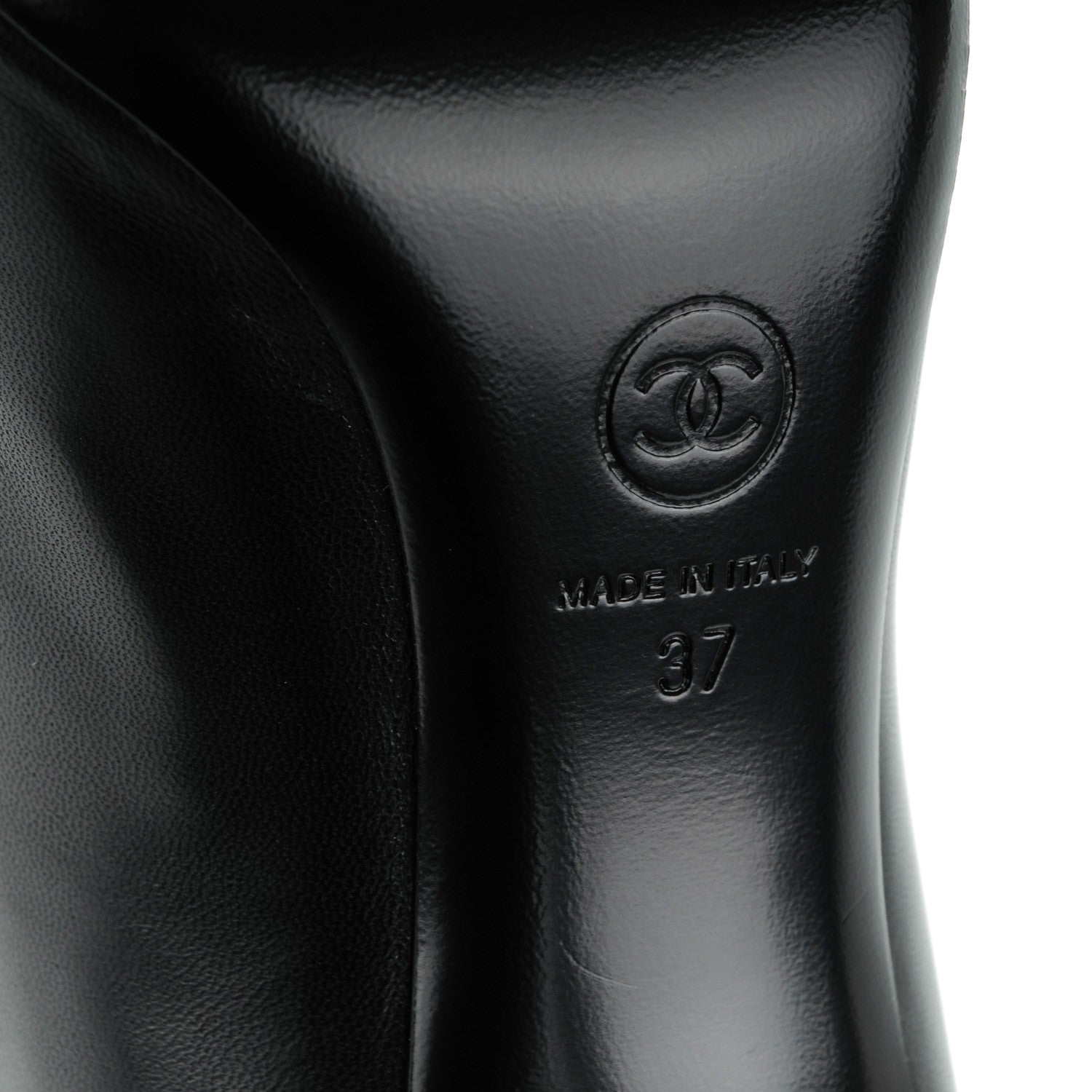 Chanel Patent Lambskin CC Cap Toe Ankle Booties 37 Black 6 of 9