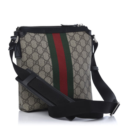 Gucci GG Supreme Monogram Web Messenger Bag Black 3 of 11