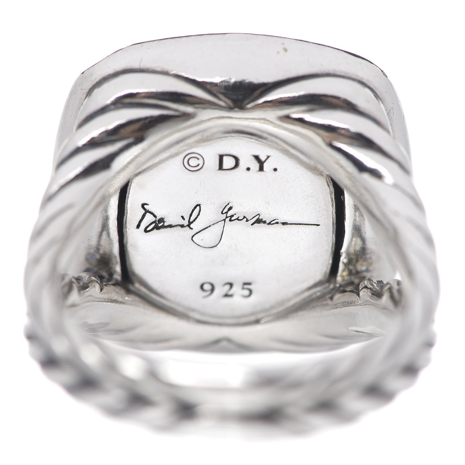 David Yurman Sterling Silver Black Diamond 14mm Albion Pave Ring 52 6 2 of 4