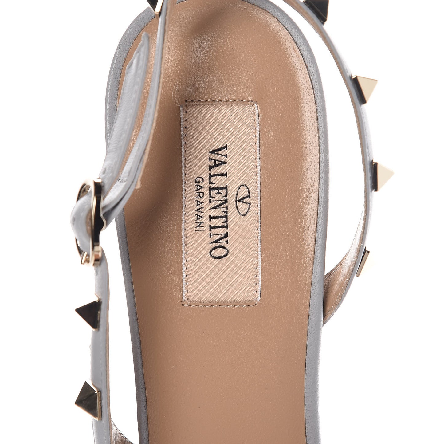 Suede Nappa Rockstud Half D'Orsay Slingback 50mm Pumps 41 Pastel Grey