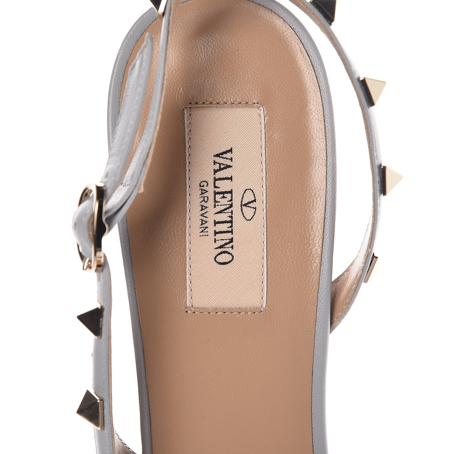 Valentino Garavani Suede Nappa Rockstud Half D'Orsay Slingback 50mm Pumps 41 Pastel Grey 5 of 8