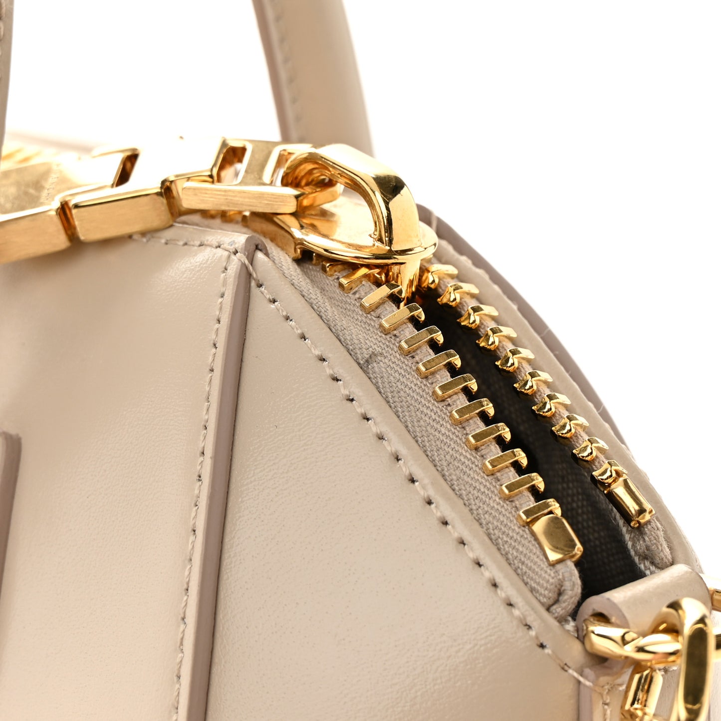 Shiny Lord Calfskin Mini Antigona Natural Beige