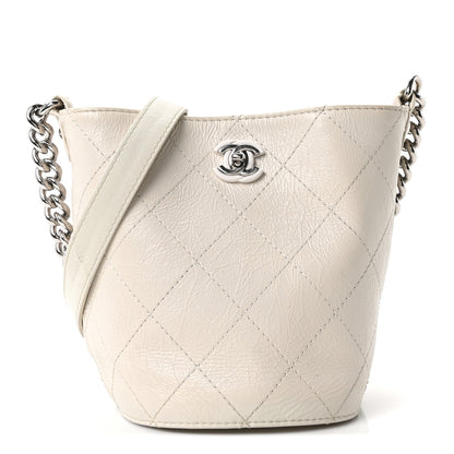 Chanel Crumpled Calfskin Bucket Bag White 1 of 10