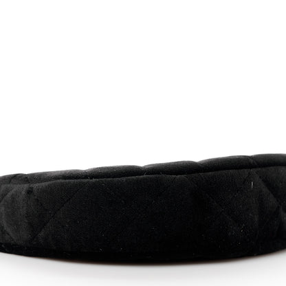 Chanel Velvet Crystal Quilted Chain Hobo Black 10 of 11