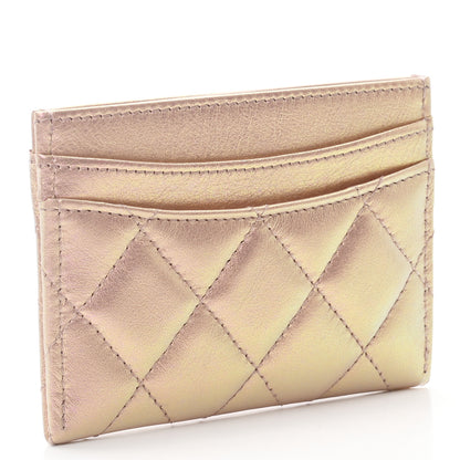 Chanel Iridescent Calfskin Quilted Card Holder Pink 3 of 8