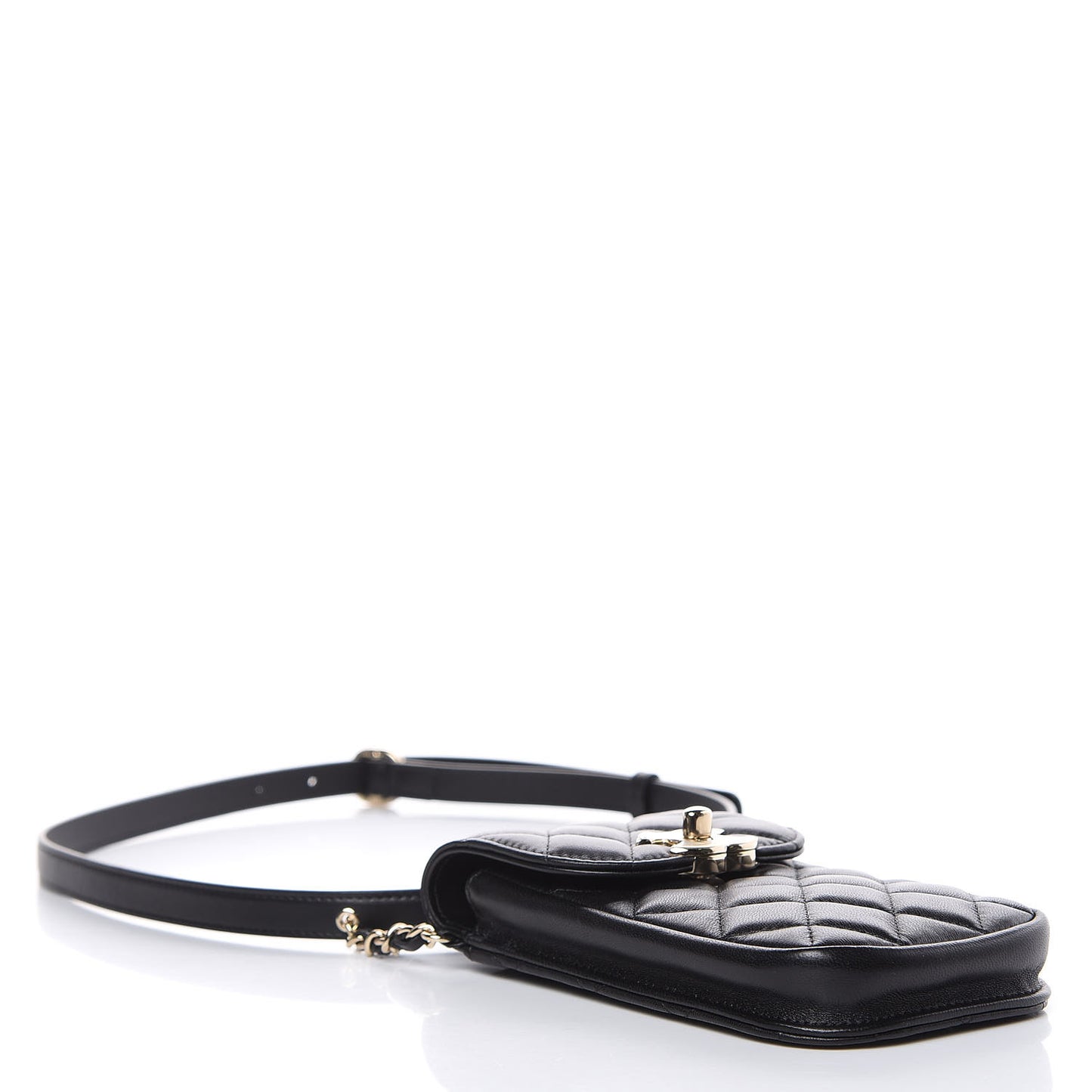 Lambskin Quilted Belt You Can Waist Bag Black