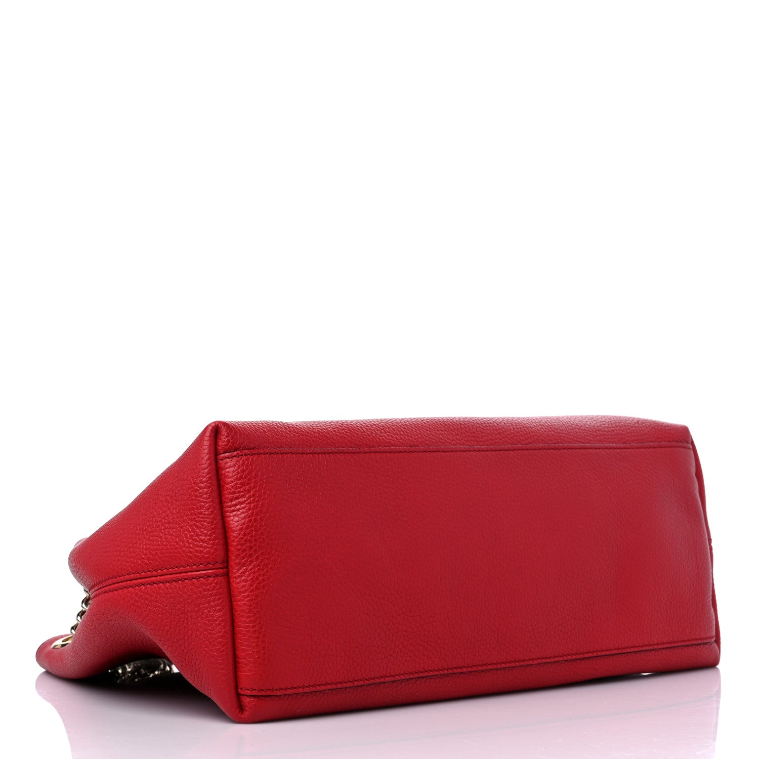 Gucci Pebbled Calfskin Medium Soho Chain Shoulder Bag Tabasco Red 4 of 12