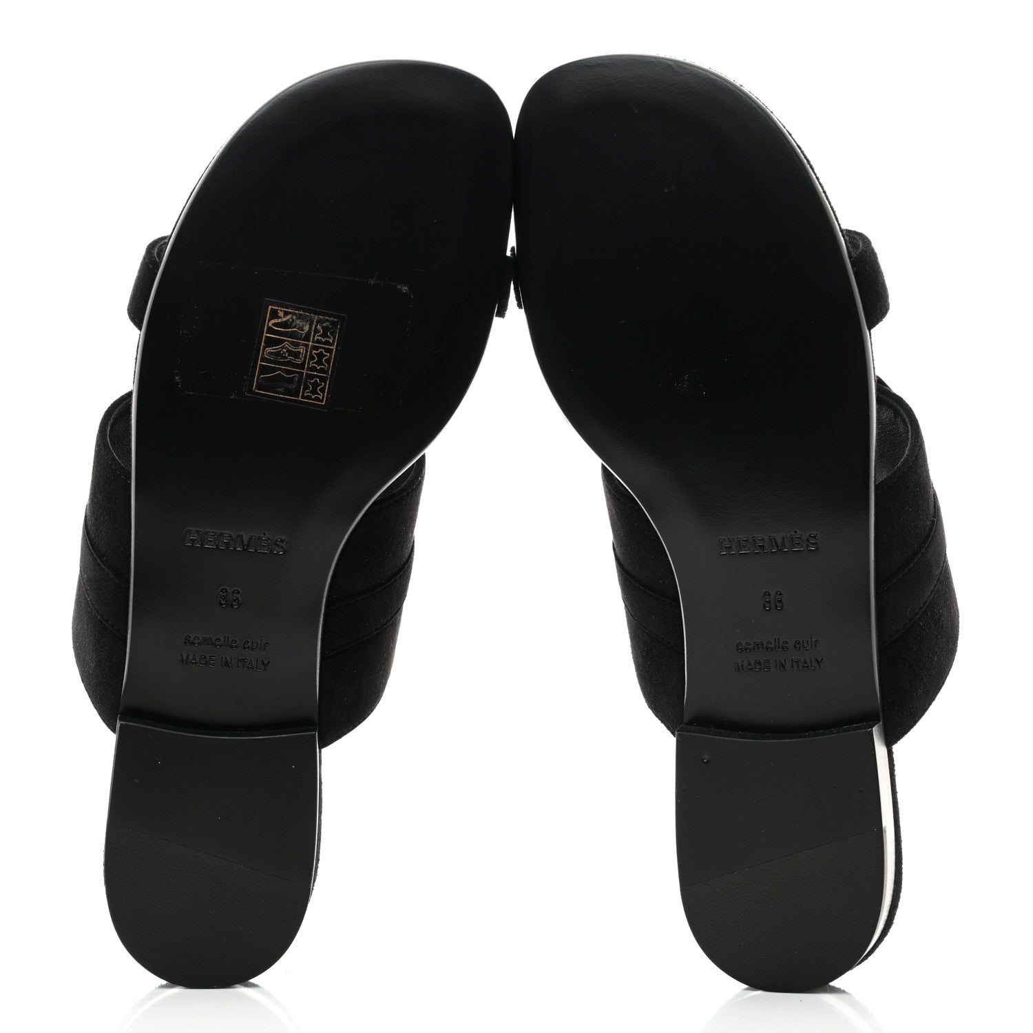 Hermes Suede Goatskin Avenue Sandals 36 Black 5 of 9