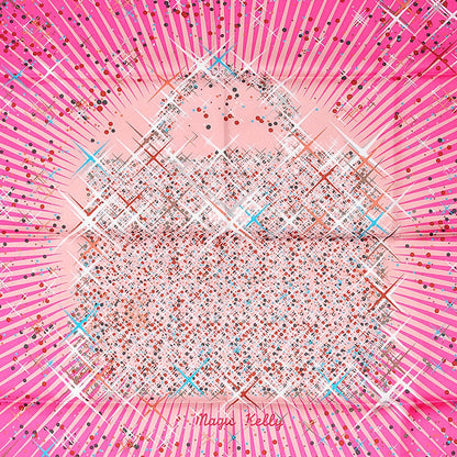 Hermes Silk Magic Kelly Scarf 90 Rose Indien Vieux Rose Blanc 1 of 8