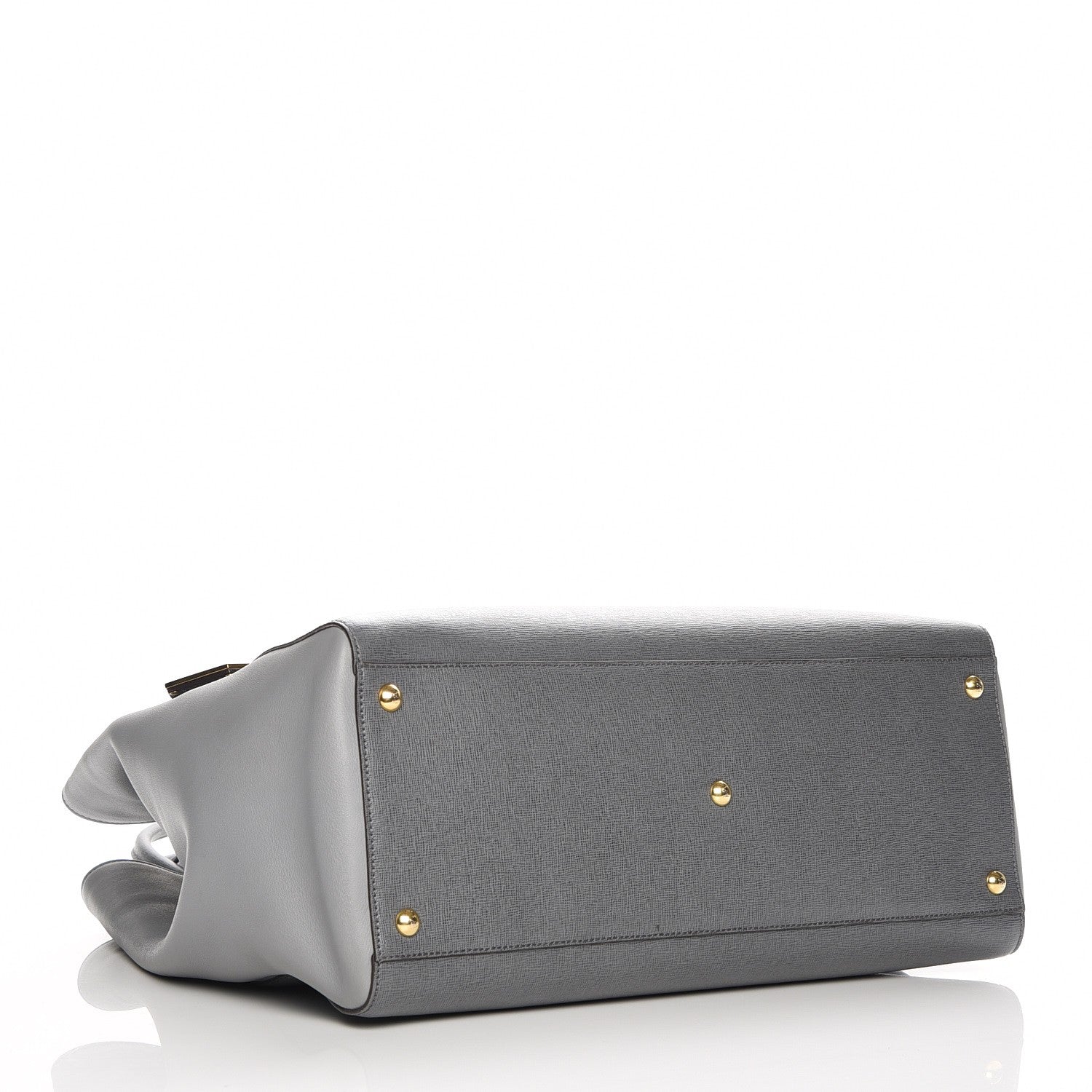 Fendi Vitello Elite Large 2Jours Tote Grigio Grigio Chiaro 4 of 7