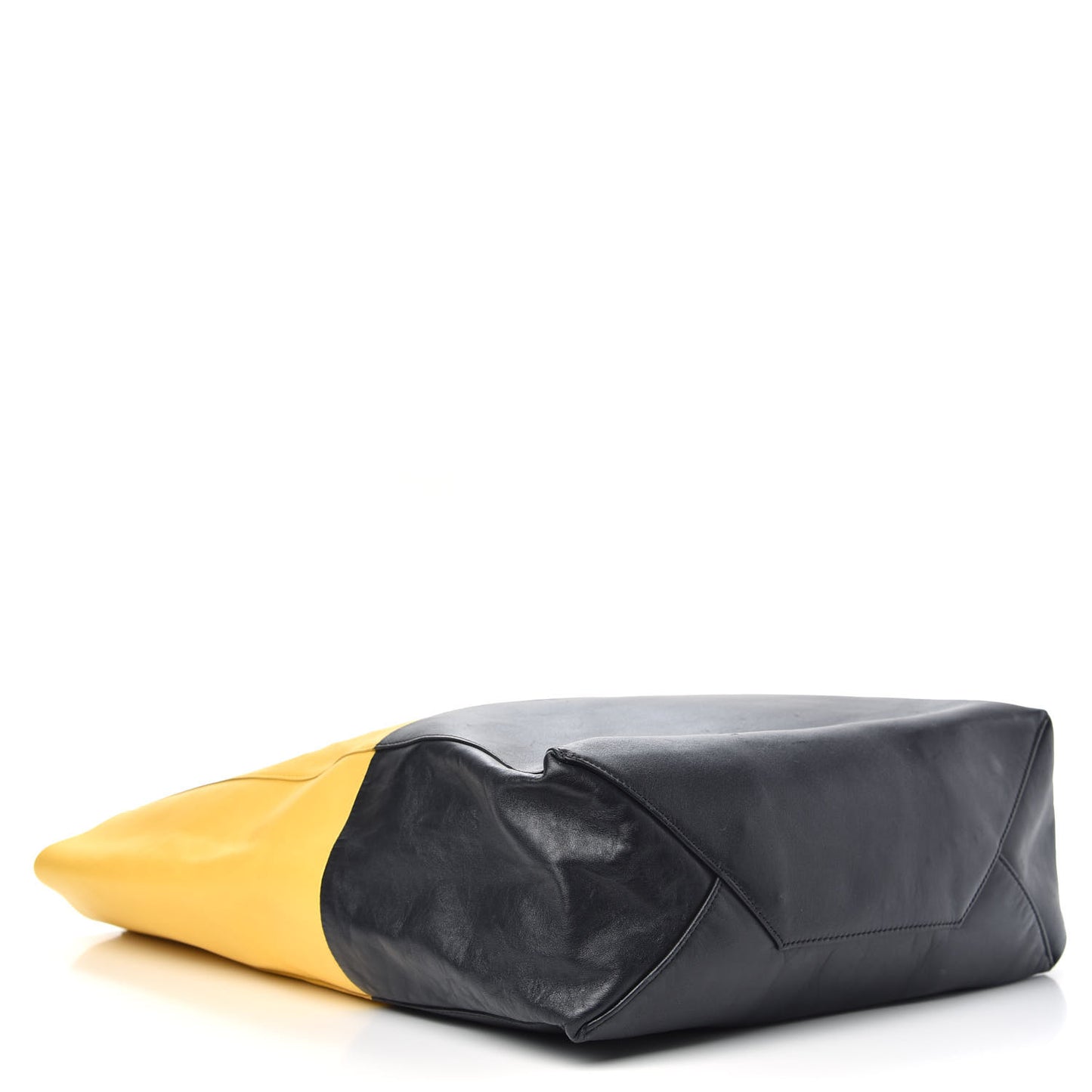 Lambskin Vertical Bi-Color Cabas Black Yellow