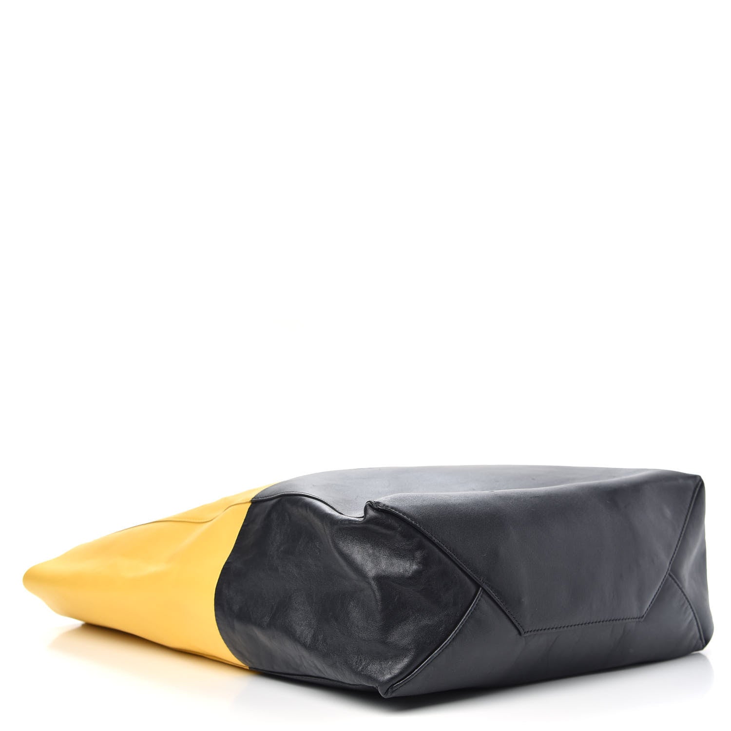 Celine Lambskin Vertical Bi-Color Cabas Black Yellow 4 of 15