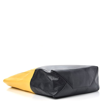 Celine Lambskin Vertical Bi-Color Cabas Black Yellow 4 of 15