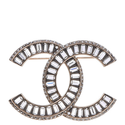 Chanel Baguette Crystal CC Brooch Gold 1 of 6