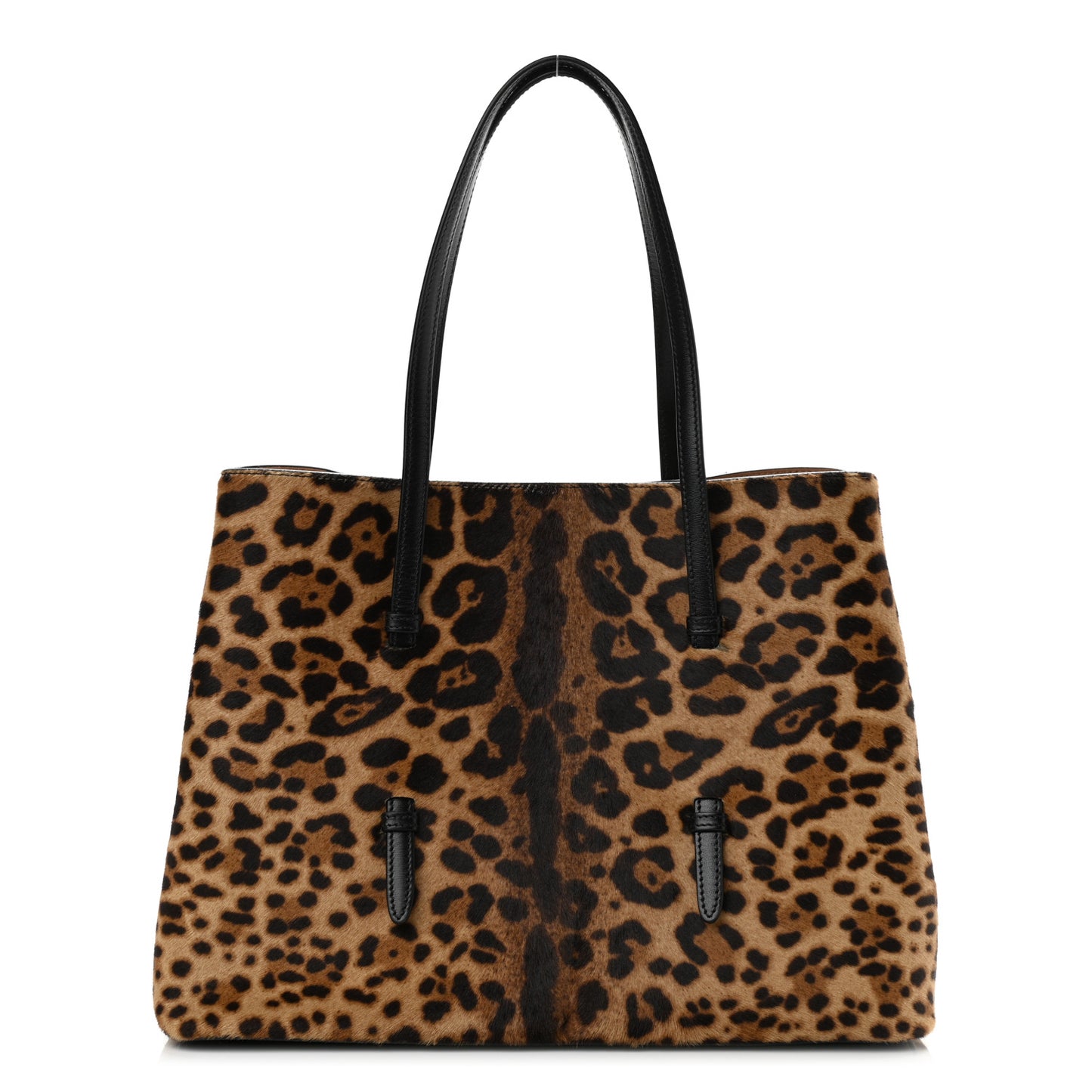 Faux Calf Hair Calfskin Leopard Print Mina 32 Bag Mordore Black
