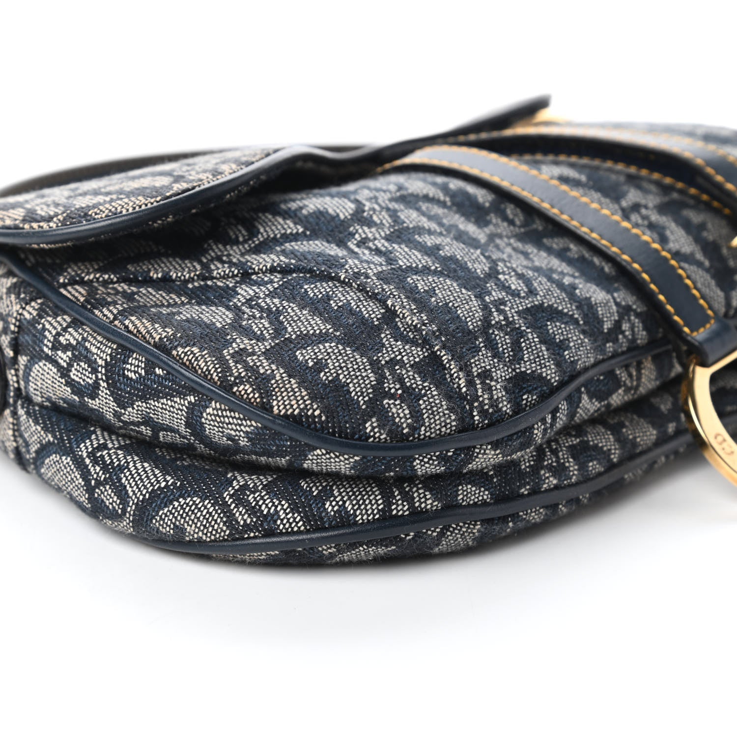 Christian Dior Monogram Double Saddle Bag Navy Blue 6 of 11
