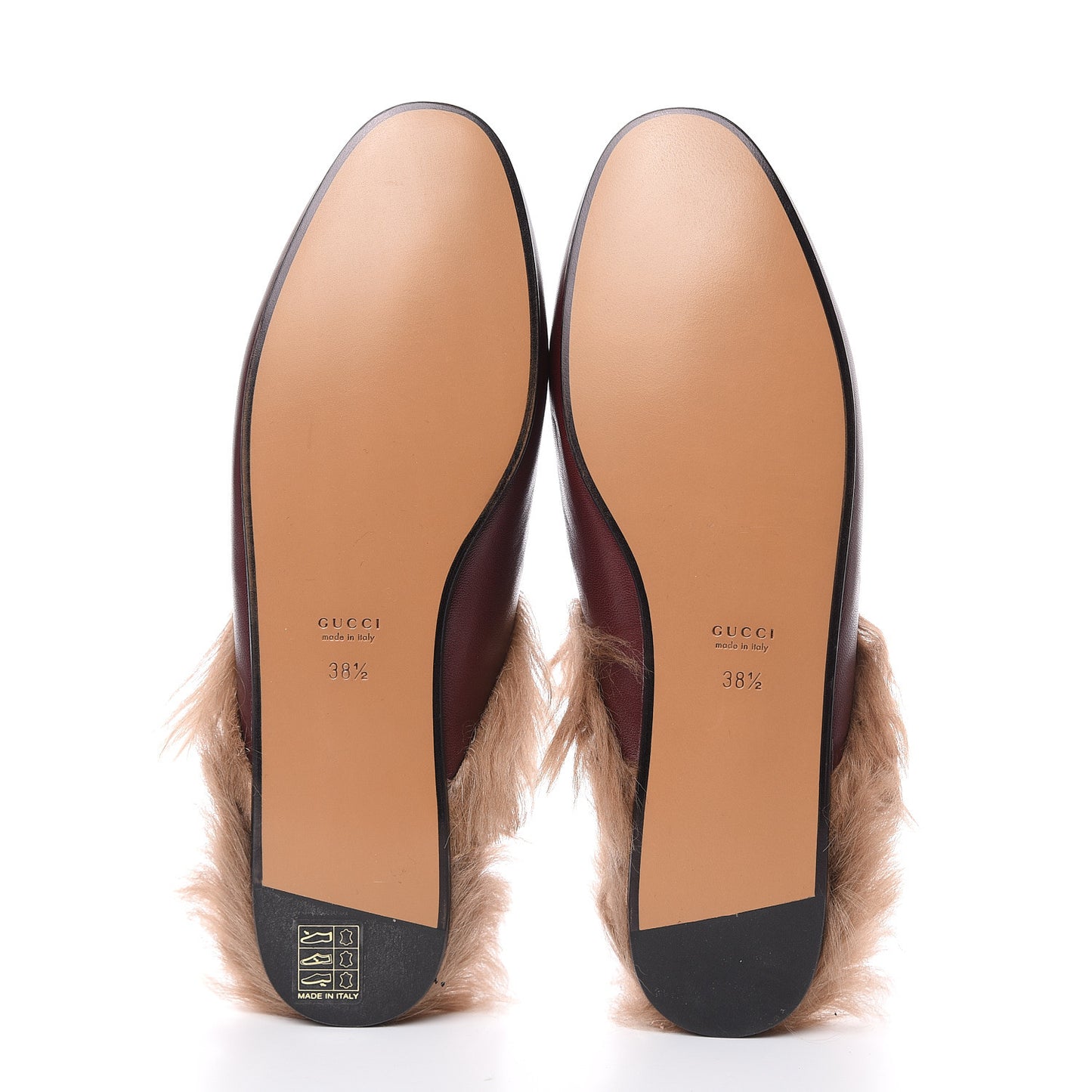 Malaga Kid Fur Womens Princetown Slippers 38.5 Vintage Bordeaux