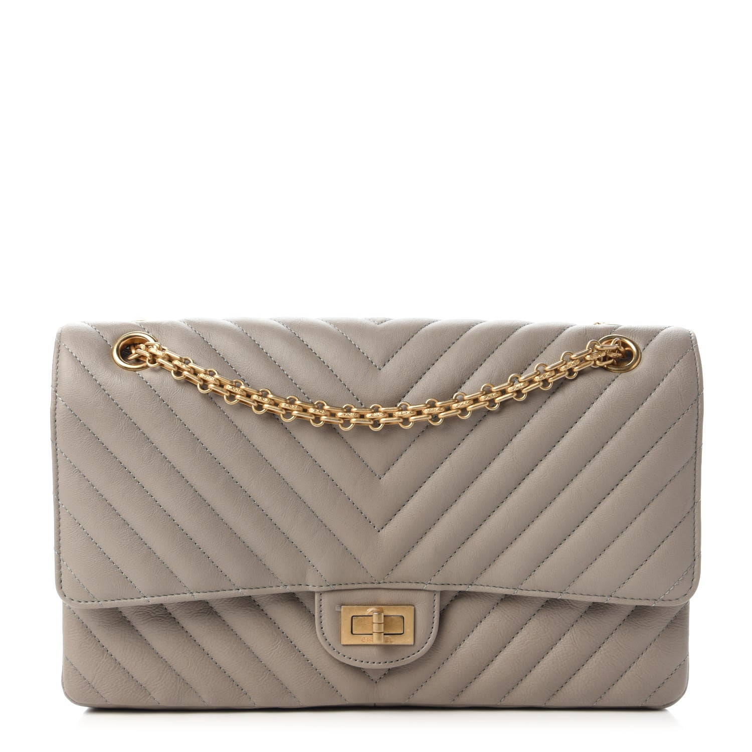 Chanel Calfskin Chevron Quilted 2.55 Reissue 226 Flap Grey 1 of 11