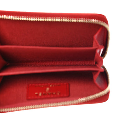 Chanel Shiny Lambskin Studded Rock The Diamond CC Zip Around Coin Purse Red 5 of 10
