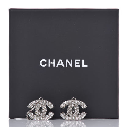 Chanel Baguette Crystal CC Drop Earrings Silver 4 of 4