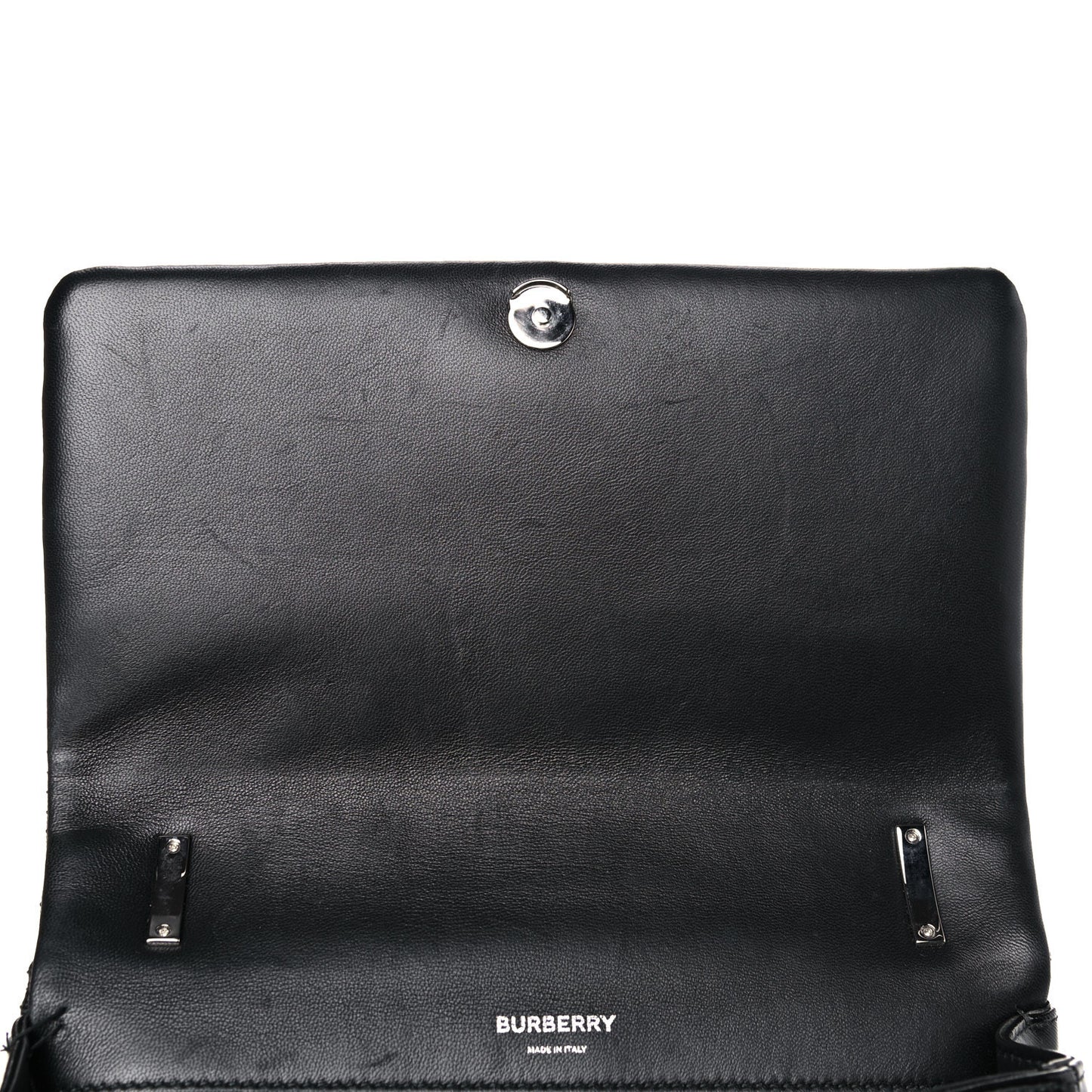 Patent Quilted Horseferry Print Small Lola Bag Black
