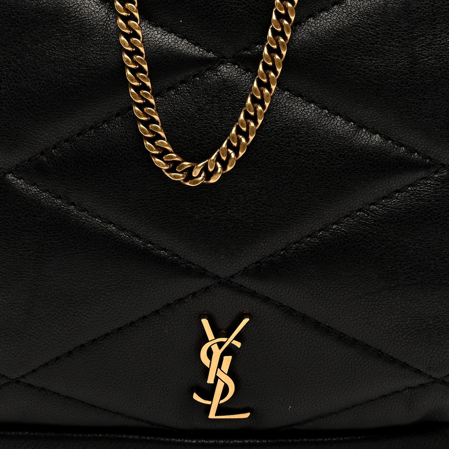 Lambskin Quilted Monogram Sade Hobo Black