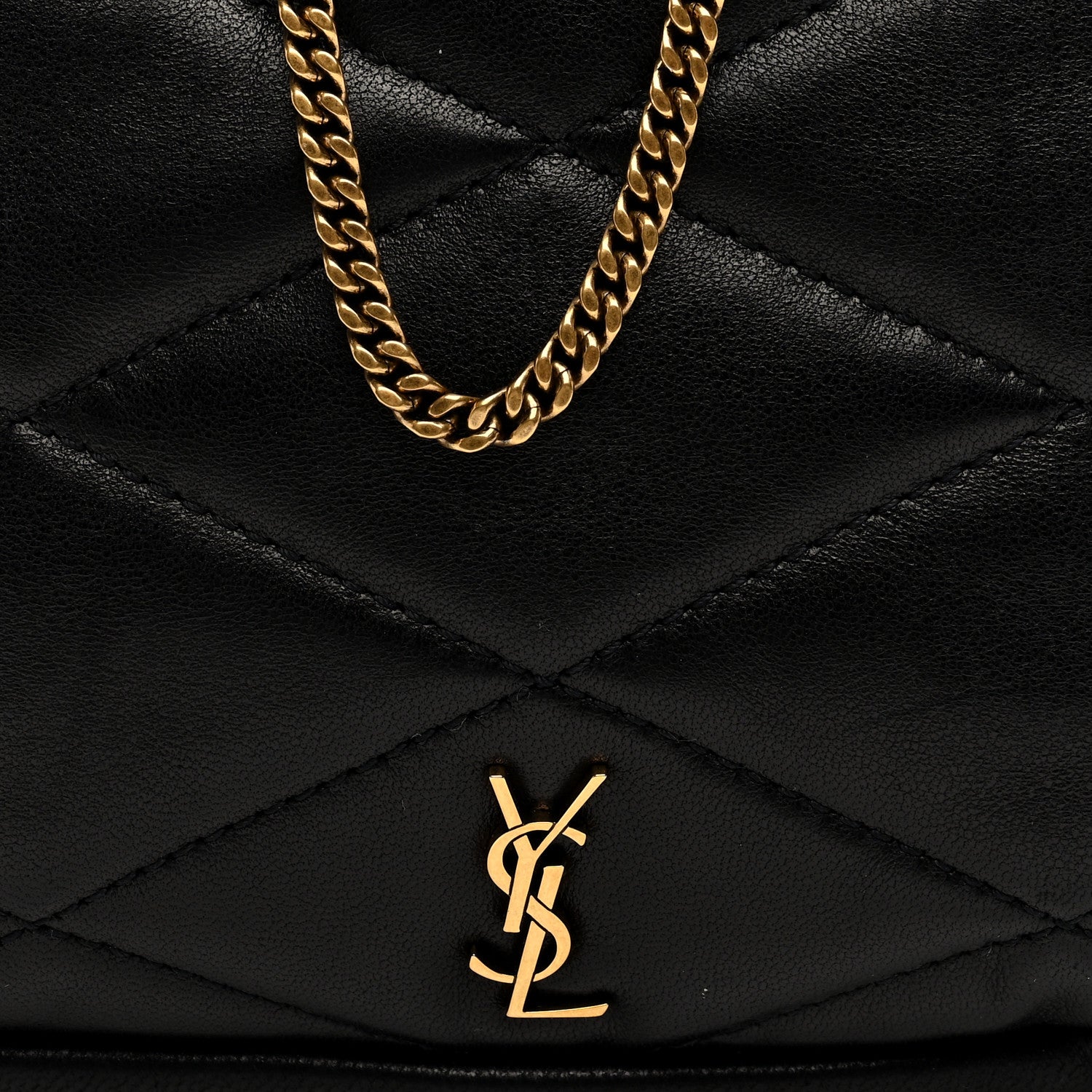Saint Laurent Lambskin Quilted Monogram Sade Hobo Black 7 of 9