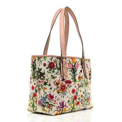 Gucci Canvas Flora Floral Medium Jolicoeur Tote White 3 of 13