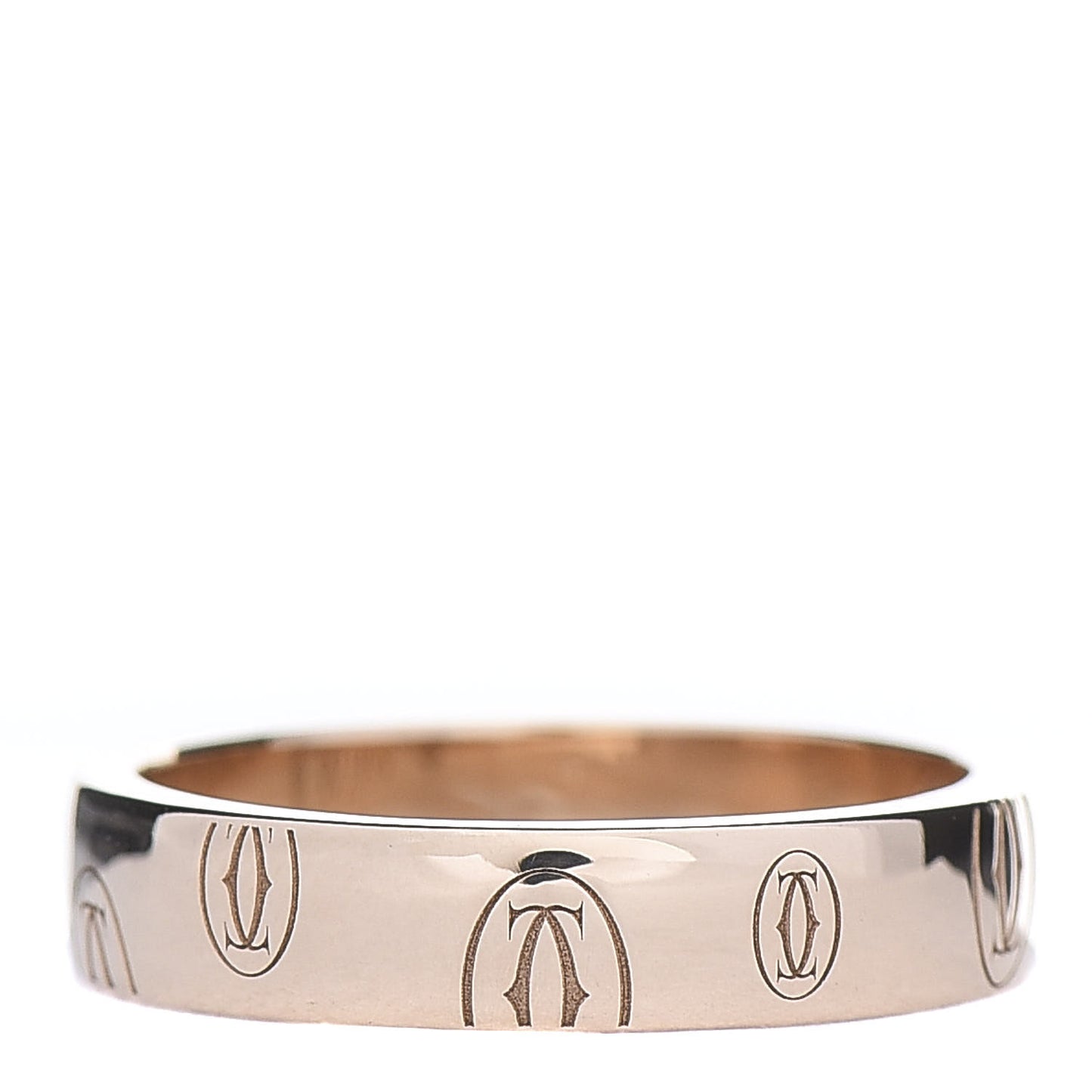 18K Pink Gold 4mm Happy Birthday Band Ring 50 5.25
