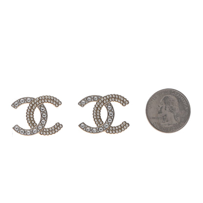 Chanel Crystal Pearl CC Large Earrings Gold 2 of 4