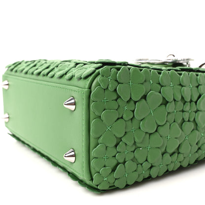 Christian Dior Lambskin Clover Allover Embroidered Small Lady Dior Shamrock Green 10 of 11