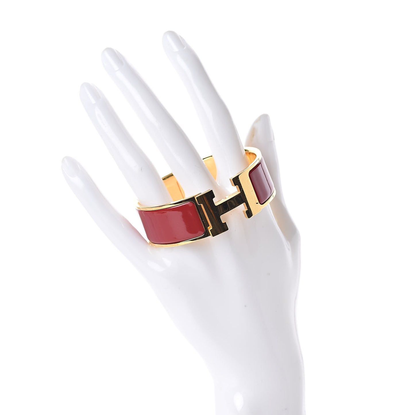 Enamel Wide Clic Clac H Bracelet PM Red