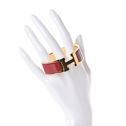Hermes Enamel Wide Clic Clac H Bracelet PM Red 2 of 4