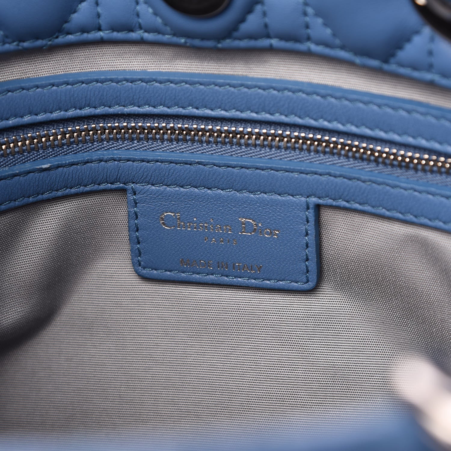 Christian Dior Lambskin Cannage Small Dior Soft Shopping Tote Blue 8 of 10