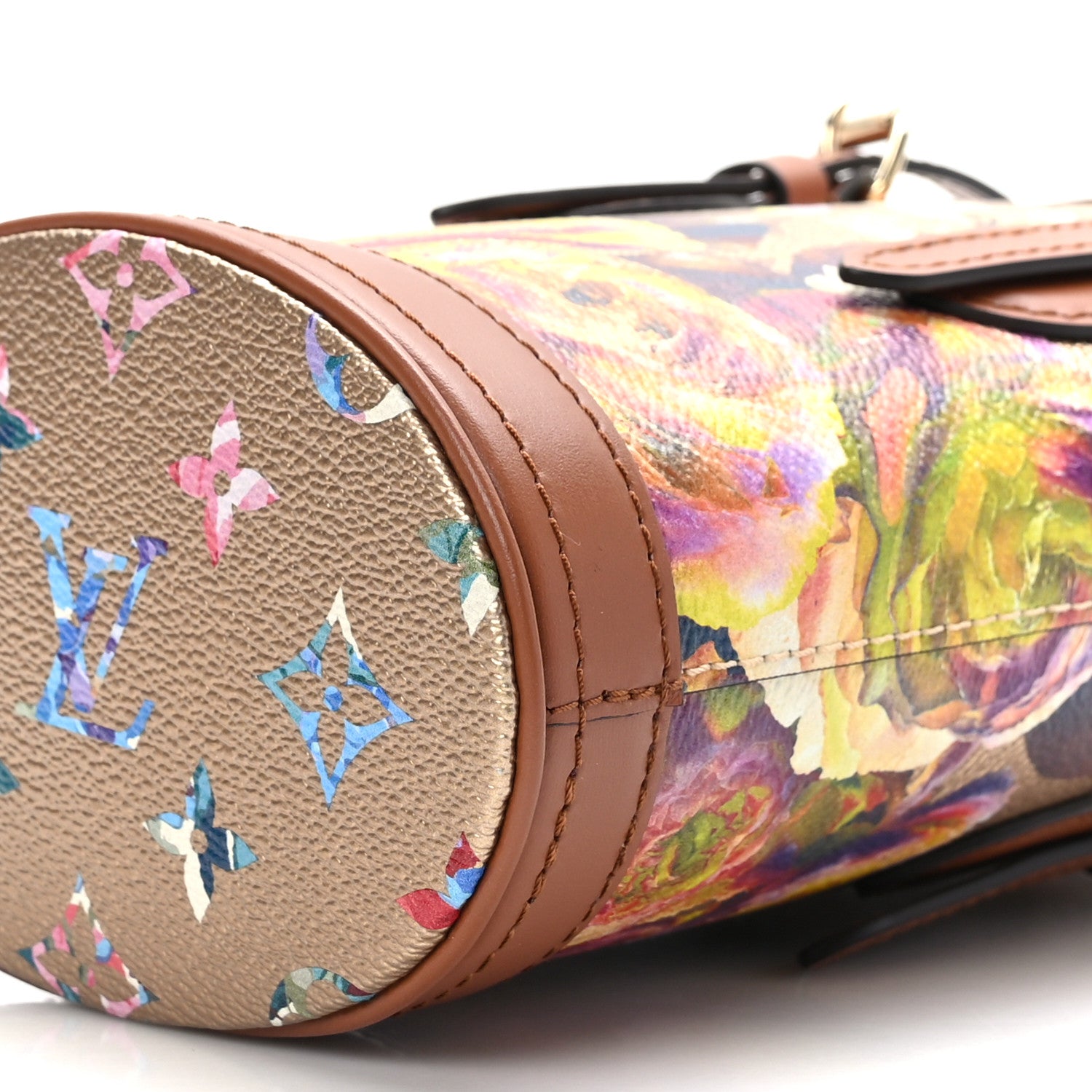 Louis Vuitton Metallic Monogram LV Garden Nano Bucket Bag Gold 8 of 9