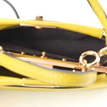 Fendi Shiny Nappa Micro Peekaboo Iconic Satchel Lime 5 of 10