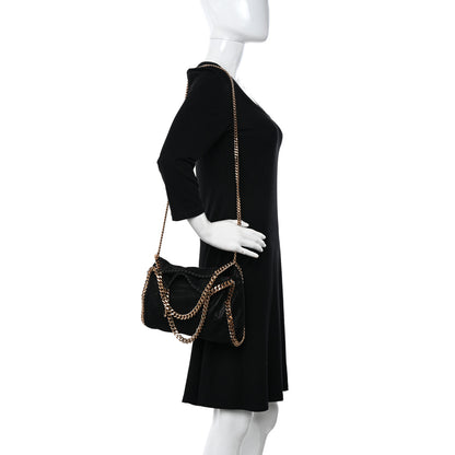 Stella McCartney Shaggy Deer Mini Falabella Fold Over Tote Black 2 of 10