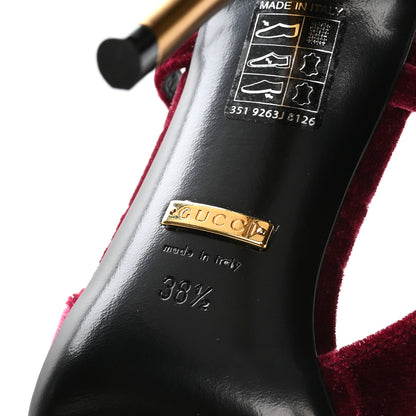 Gucci Velvet GG Monogram Slingback 115mm Pumps 38.5 Red Grape 7 of 9