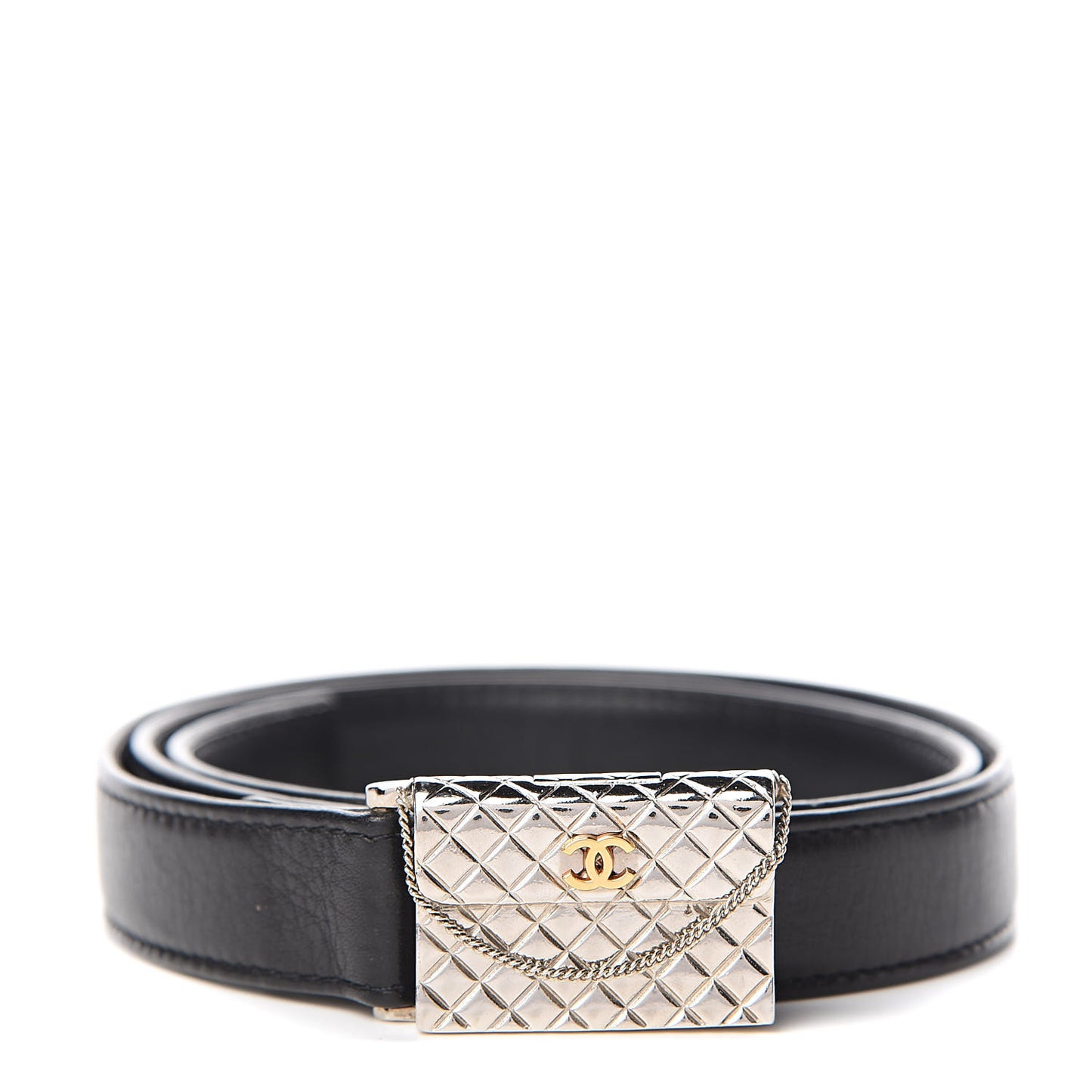 Calfskin Flap Bag Belt 75 30 Black