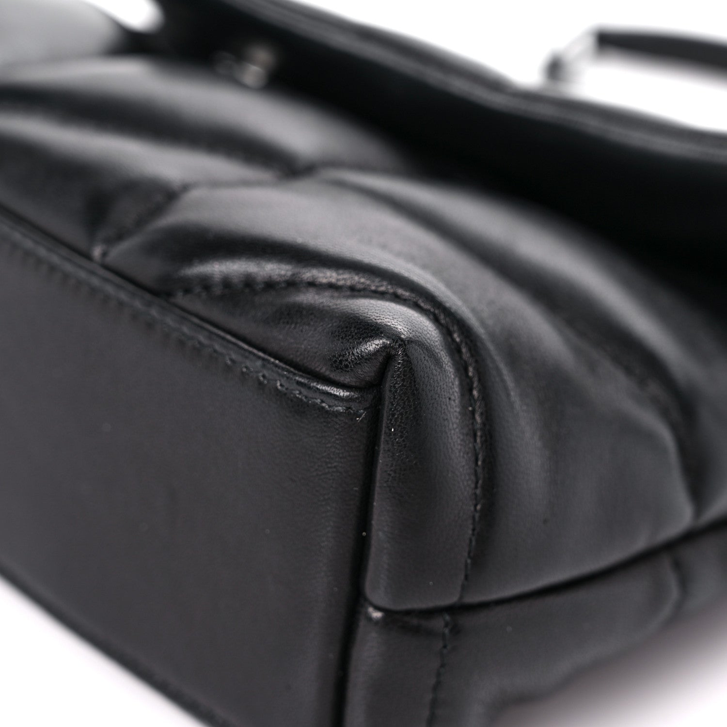 Saint Laurent Lambskin Quilted Toy Loulou Puffer Monogram Chain Satchel Black 9 of 11