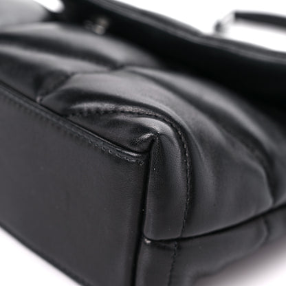 Saint Laurent Lambskin Quilted Toy Loulou Puffer Monogram Chain Satchel Black 9 of 11