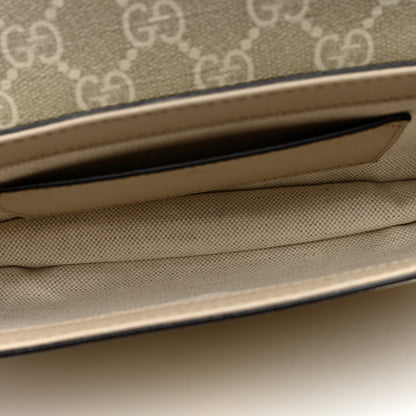 Gucci GG Supreme Monogram Textured Dollar Calfskin Web Mini Ophidia Envelope Shoulder Bag Beige Mystic White Oatmeal 5 of 9