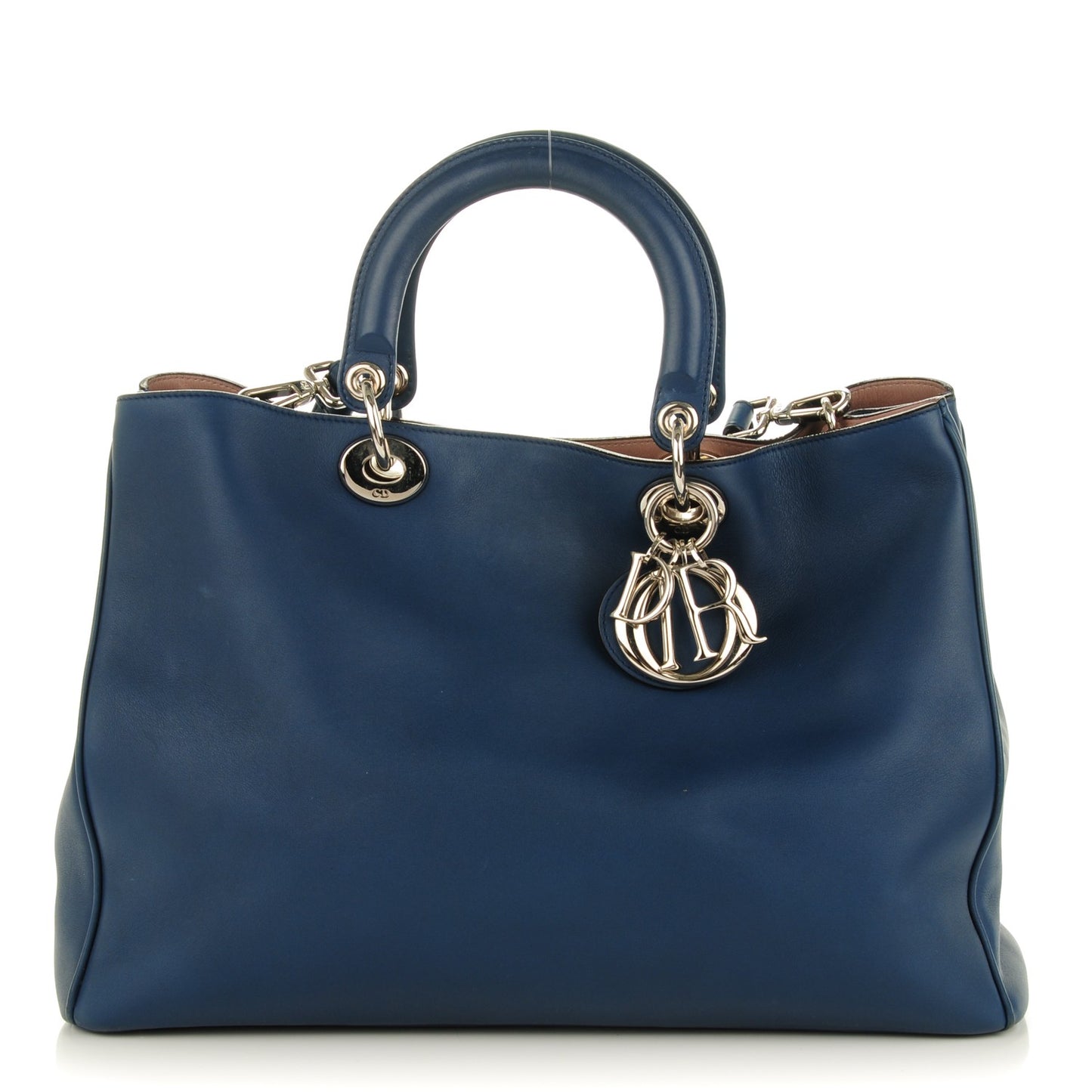 Smooth Calfskin Large Diorissimo Blue Marine