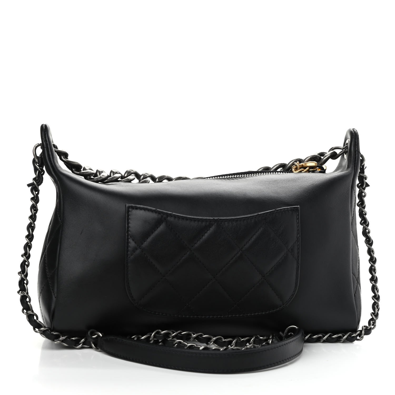 Chanel Calfskin Chain 20s Signature Hobo Black 3 of 11
