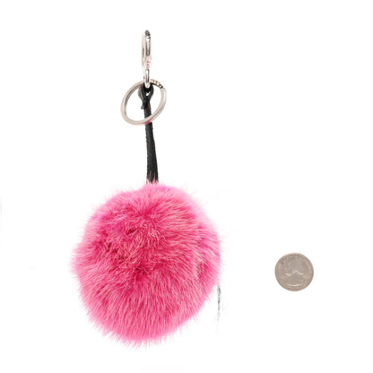 Fendi Mink Fox Fur QuTweet Coucou Bag Bug Charm Pink 2 of 5