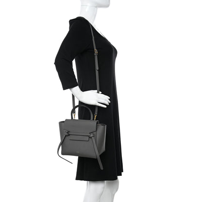 Celine Grained Calfskin Nano Belt Bag Grey 2 of 10