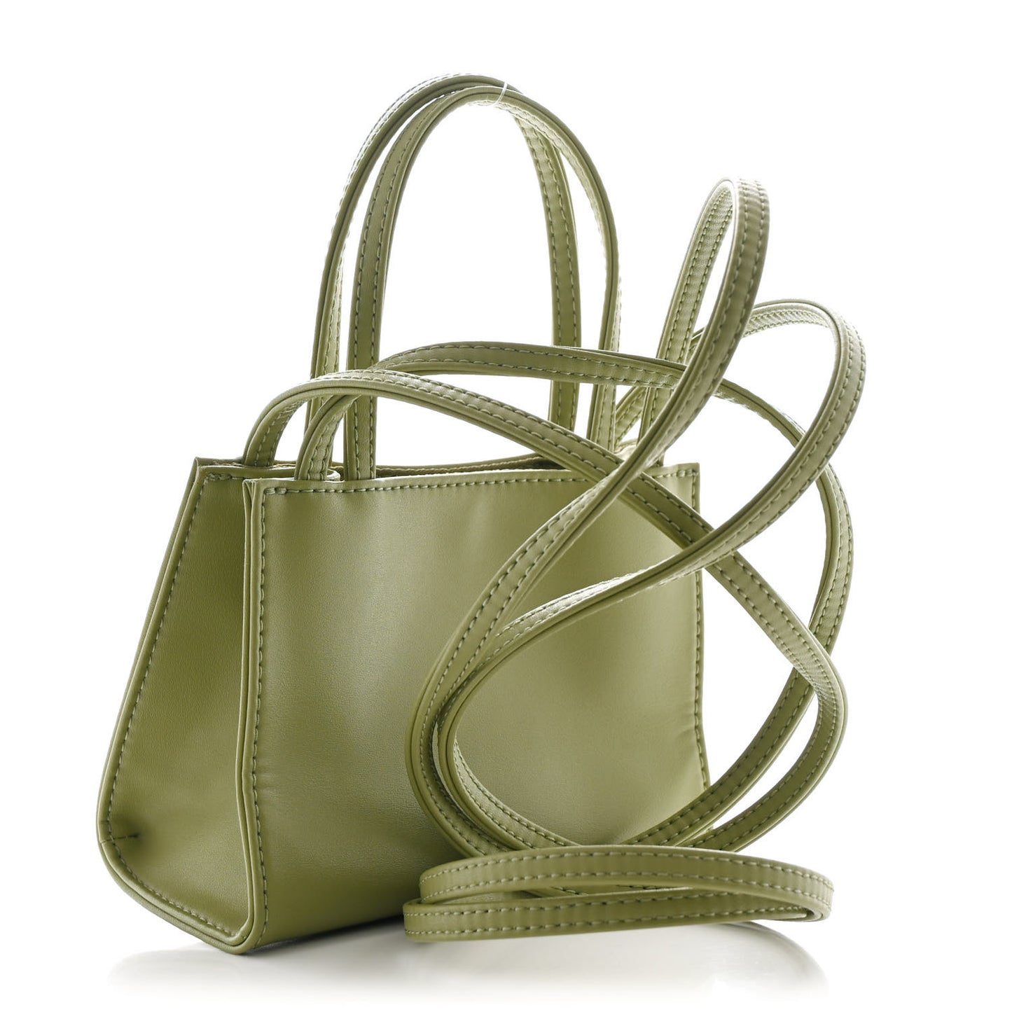 Vegan Leather Small Shopping Bag Drab